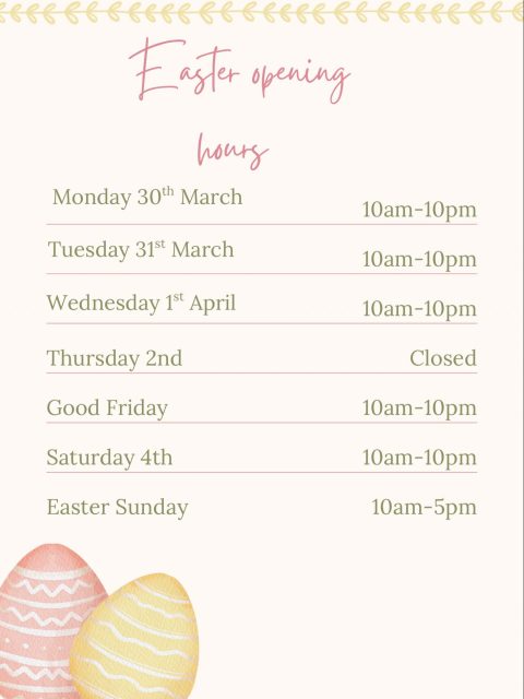 Just to let all of our customers know we're open an extra day per week in the easter holidays 🐣Our extra days are;
Weds 1st April
Thurs 9th April
Open 10am-10pm both days.Our new menu will be launching this week too so keep your eyes peeled 👀#easterholidays #spring #lamb #newmenu #eatlocal