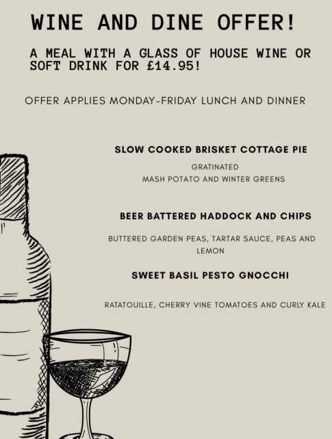 Our wine and dine offer is back 🍷Starting Monday 2nd November!
Available Monday-Fridays lunch and dinner 🍽️Any of these 3 courses and a glass of wine or soft drink for £14.95#wineanddine #winter #November #Gibsons #Cromer